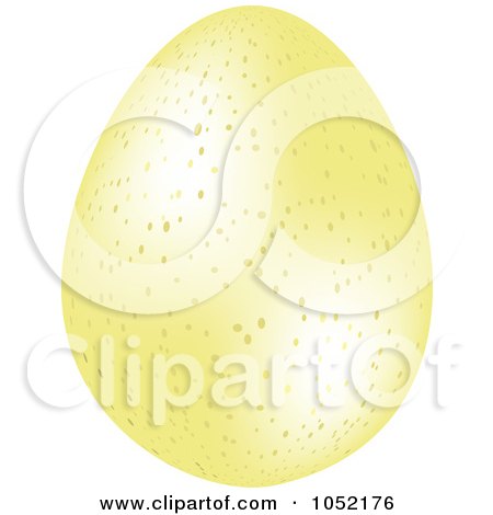 Royalty-Free 3d Vector Clip Art Illustration of a 3d Speckled Pastel Yellow Easter Egg by elaineitalia