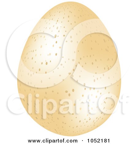 Royalty-Free 3d Vector Clip Art Illustration of a 3d Speckled Pastel Orange Easter Egg by elaineitalia
