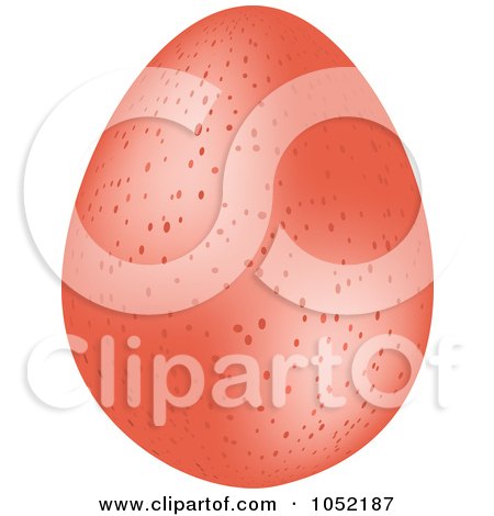 Royalty-Free 3d Vector Clip Art Illustration of a 3d Speckled Red Easter Egg by elaineitalia