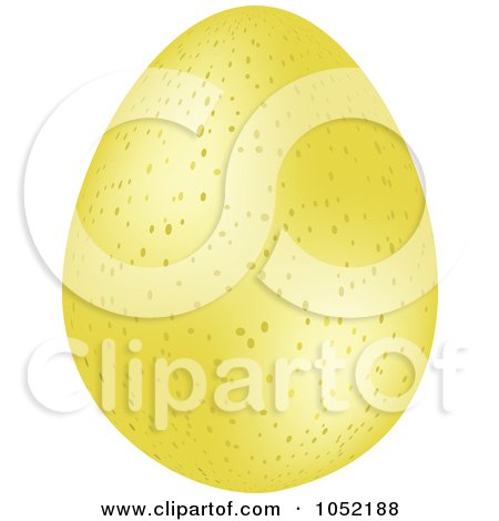 Royalty-Free 3d Vector Clip Art Illustration of a 3d Speckled Yellow Easter Egg by elaineitalia