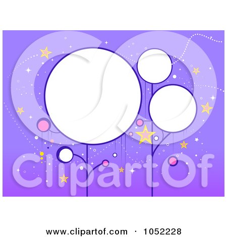 Royalty-Free Vector Clip Art Illustration of a Purple Background With Circular Frames by BNP Design Studio
