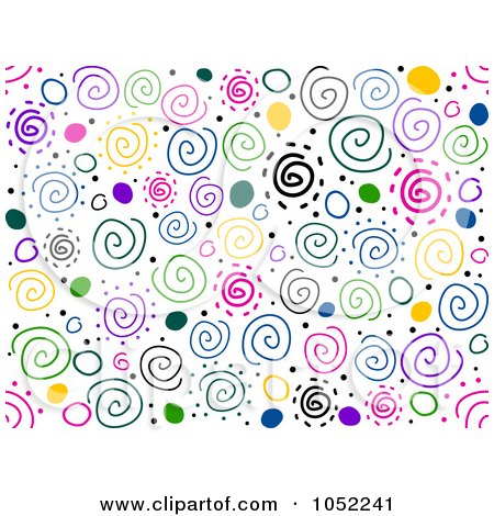 Royalty-Free Vector Clip Art Illustration of a Background Of Colorful Swirls On White by BNP Design Studio