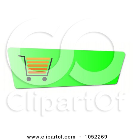 Royalty-Free Clip Art Illustration of a Lime Green Shopping Cart Button by oboy