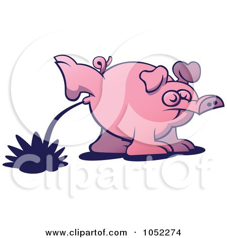 Royalty-Free Vector Clip Art Illustration of a Peeing Pig by Zooco