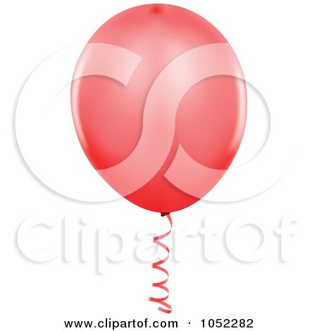 Royalty-Free Vector Clip Art Illustration of a Red Helium Party Balloon Logo by dero