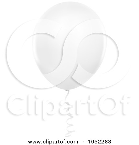 Royalty-Free Vector Clip Art Illustration of a White Helium Party Balloon Logo by dero