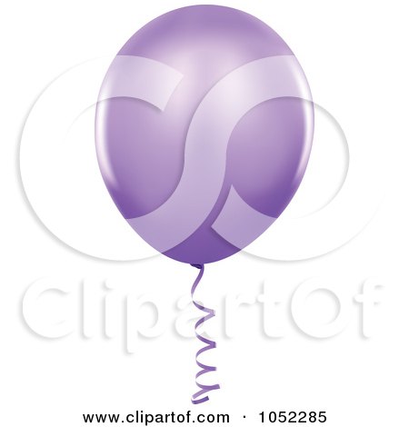 Royalty-Free Vector Clip Art Illustration of a Purple Helium Party Balloon Logo by dero