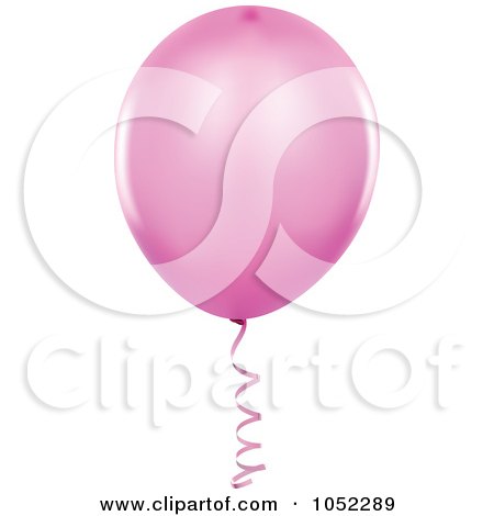 Royalty-Free Vector Clip Art Illustration of a Pink Helium Party Balloon Logo by dero