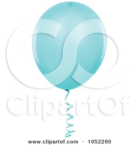 Royalty-Free Vector Clip Art Illustration of a Turquoise Helium Party Balloon Logo by dero