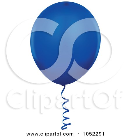 Royalty-Free Vector Clip Art Illustration of a Dark Blue Helium Party Balloon Logo by dero