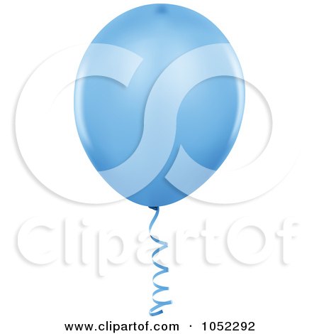 Royalty-Free Vector Clip Art Illustration of a Blue Helium Party Balloon Logo by dero