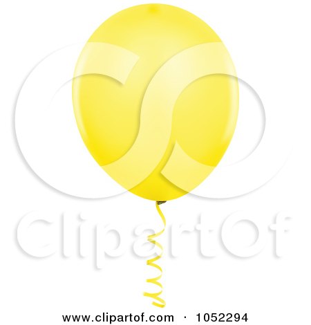Royalty-Free Vector Clip Art Illustration of a Yellow Helium Party Balloon Logo by dero