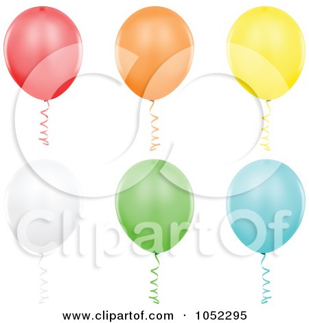 Royalty-Free Vector Clip Art Illustration of a Digital Collage Of Helium Party Balloons - 1 by dero