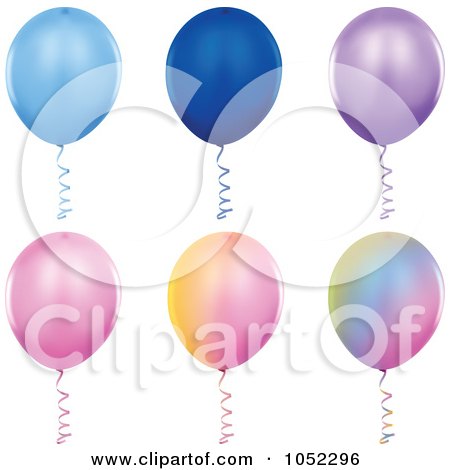 Royalty-Free Vector Clip Art Illustration of a Digital Collage Of Helium Party Balloons - 2 by dero