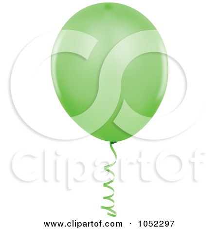 Royalty-Free Vector Clip Art Illustration of a Green Helium Party Balloon Logo by dero