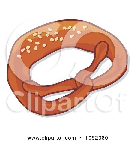 Royalty-Free Vector Clip Art Illustration of a Salted Soft Pretzel by Any Vector