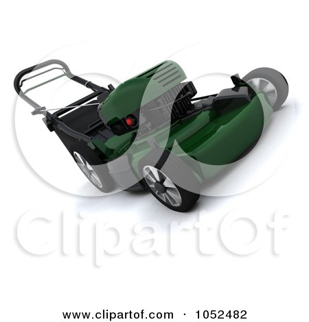 Royalty-Free 3d Clip Art Illustration of a 3d Green Lawn Mower by KJ Pargeter