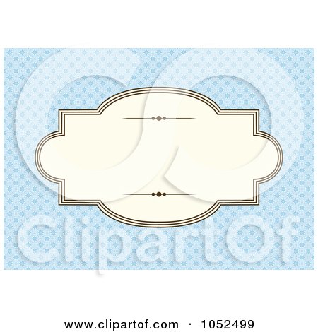 Royalty-Free Vector Clip Art Illustration of a Blue Invitation Background With A Beige Text Box - 2 by BestVector