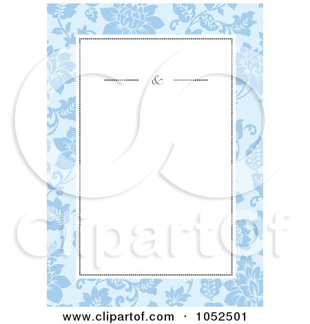 Royalty-Free Vector Clip Art Illustration of a Blue Floral Invitation Background - 8 by BestVector