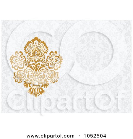 Royalty-Free Vector Clip Art Illustration of a Gray Floral Invitation Background - 3 by BestVector