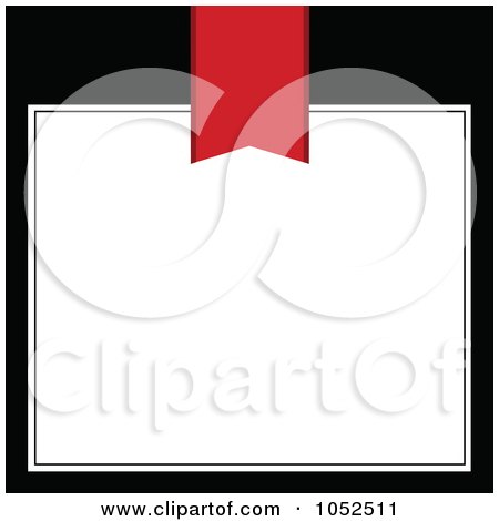 Royalty-Free Vector Clip Art Illustration of a Red Book Mark Over A White Text Box On Black by BestVector