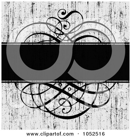 Royalty-Free Vector Clip Art Illustration of a Distressed Gray And Black Swirl Invitation Background by BestVector