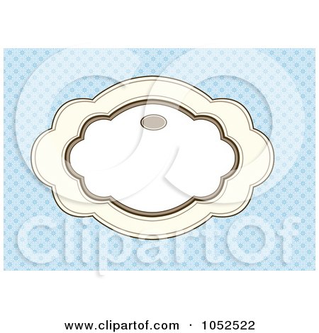 Royalty-Free Vector Clip Art Illustration of a Blue Invitation Background With A Beige Text Box - 1 by BestVector