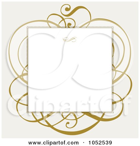 Royalty-Free Vector Clip Art Illustration of a Blank Text Box Over Brown Swirls On Gray by BestVector
