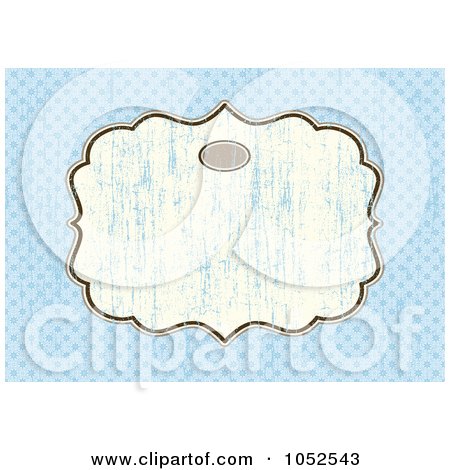 Royalty-Free Vector Clip Art Illustration of a Blue Invitation Background With A Beige Text Box - 3 by BestVector