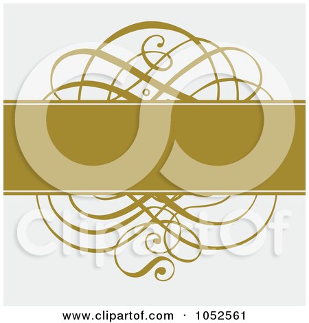 Royalty-Free Vector Clip Art Illustration of a Gold Bar And Swirl On Gray by BestVector