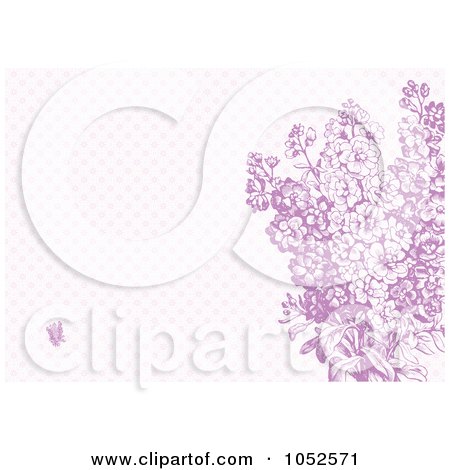 Royalty-Free Vector Clip Art Illustration of a Purple Lilac Flower Invitation Background by BestVector