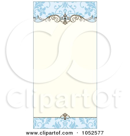 Royalty-Free Vector Clip Art Illustration of a Blue Floral Invitation Background - 3 by BestVector