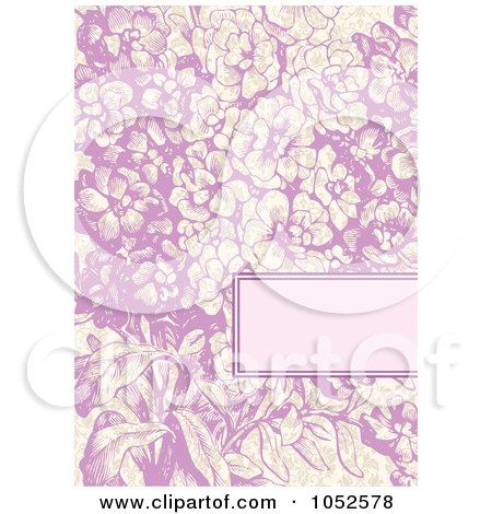 Royalty-Free Vector Clip Art Illustration of a Purple Lilac Flower Invitation Background With Copyspace by BestVector