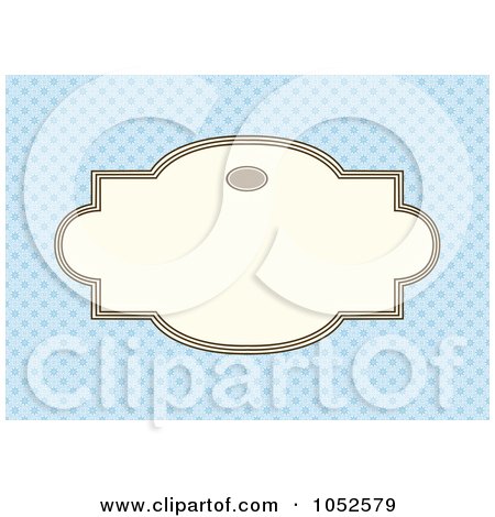 Royalty-Free Vector Clip Art Illustration of a Blue Invitation Background With A Beige Text Box - 12 by BestVector