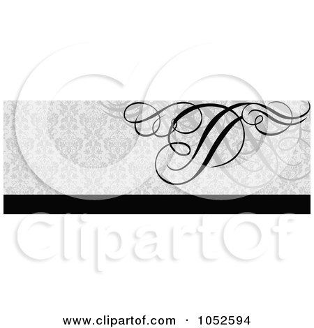 Royalty-Free Vector Clip Art Illustration of a Gray And Black Swirl Website Border by BestVector