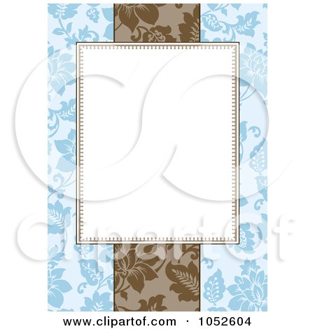 Royalty-Free Vector Clip Art Illustration of a Blue Floral Invitation Background - 4 by BestVector