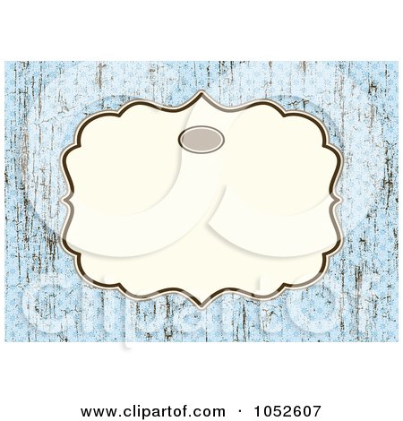 Royalty-Free Vector Clip Art Illustration of a Blue Invitation Background With A Beige Text Box - 10 by BestVector