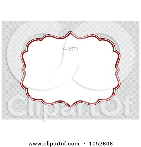 Royalty-Free Vector Clip Art Illustration of a Gray Pattern Invitation Background With A Red And White Text Box by BestVector