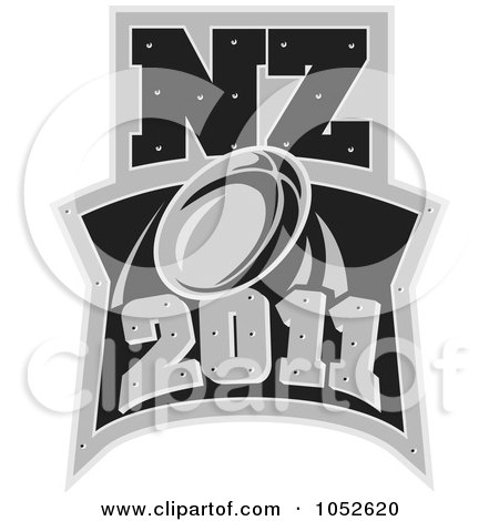 Royalty-Free Vector Clip Art Illustration of a New Zealand Rugby Football Logo - 1 by patrimonio