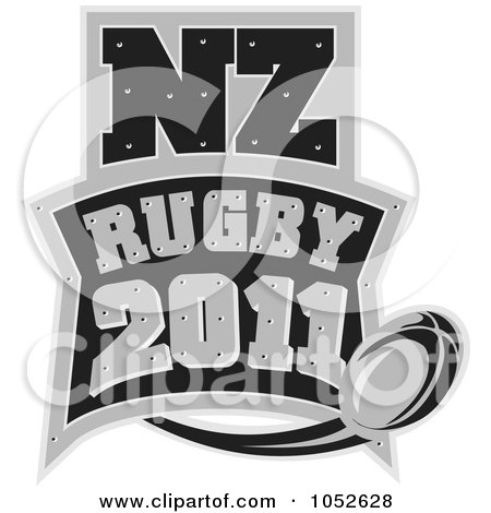 Royalty-Free Vector Clip Art Illustration of a New Zealand Rugby Football Logo - 2 by patrimonio