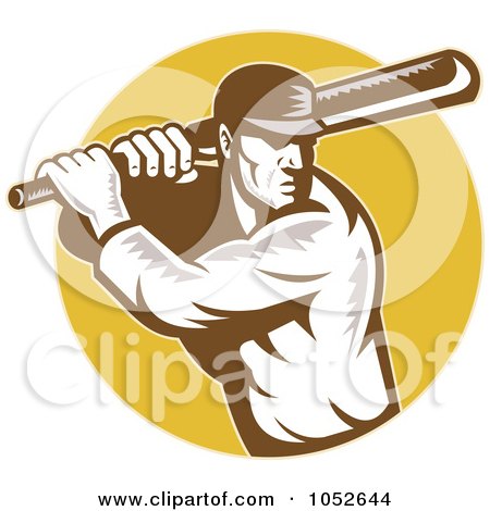 Royalty-Free Vector Clip Art Illustration of a Cricket Batsman Logo - 3 by patrimonio