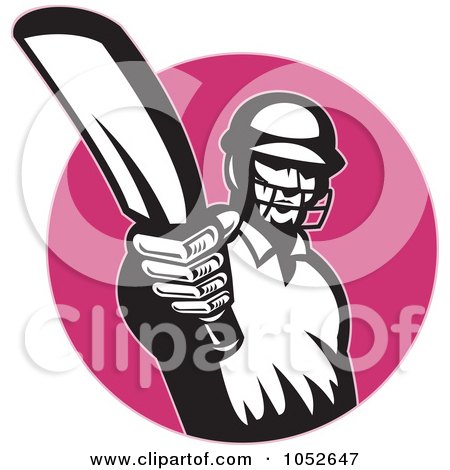 Royalty-Free Vector Clip Art Illustration of a Cricket Batsman Logo - 9 by patrimonio