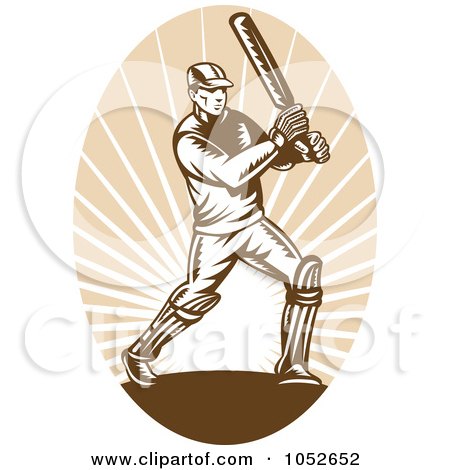 Royalty-Free Vector Clip Art Illustration of a Cricket Batsman Logo - 4 by patrimonio