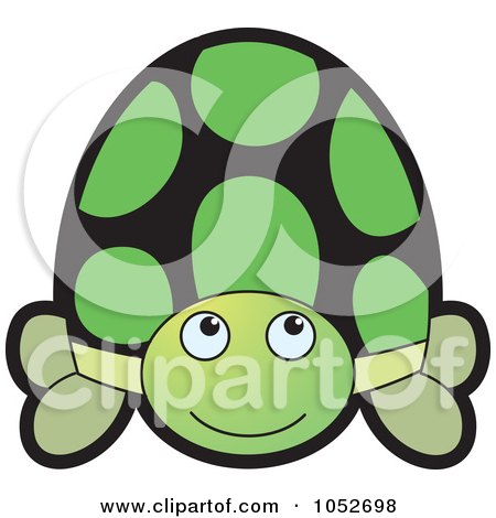 Royalty-Free Vector Clip Art Illustration of a Happy Green Tortoise by Lal Perera