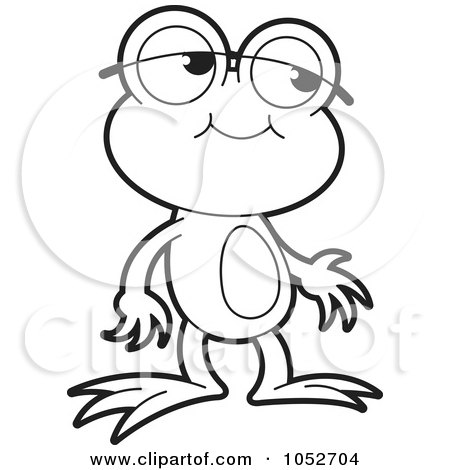 Royalty-Free Vector Clip Art Illustration of an Outlined Frog by Lal Perera