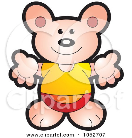 Royalty-Free Vector Clip Art Illustration of a Bear Holding His Arms Open by Lal Perera