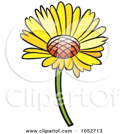 Royalty-Free Vector Clip Art Illustration of a Yellow Daisy Flower by Lal Perera