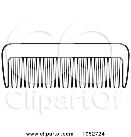 Royalty-Free Vector Clip Art Illustration of an Outlined Comb by Lal Perera