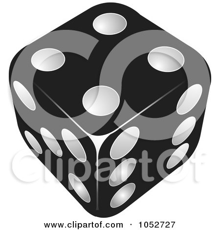 Royalty-Free Vector Clip Art Illustration of A Black Dice by Lal Perera