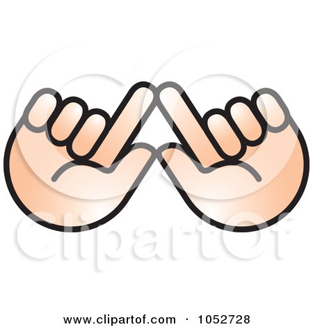 Royalty-Free Vector Clip Art Illustration of Two Hands Holding Up Fingers by Lal Perera